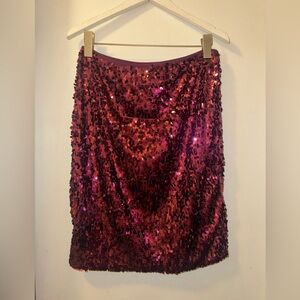 Like new! Ann Taylor red sequin skirt. Size 6